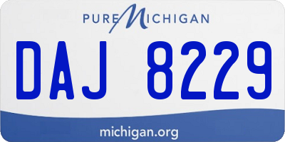 MI license plate DAJ8229