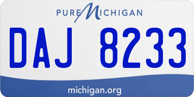 MI license plate DAJ8233