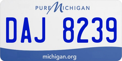 MI license plate DAJ8239