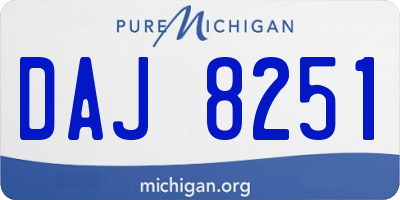 MI license plate DAJ8251