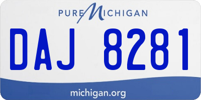 MI license plate DAJ8281