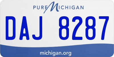 MI license plate DAJ8287