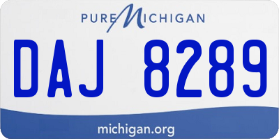 MI license plate DAJ8289