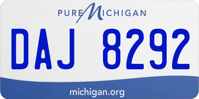 MI license plate DAJ8292