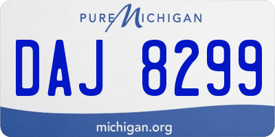 MI license plate DAJ8299