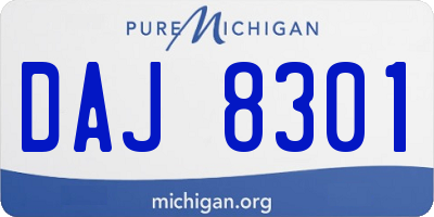 MI license plate DAJ8301