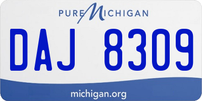 MI license plate DAJ8309