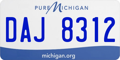 MI license plate DAJ8312