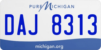 MI license plate DAJ8313