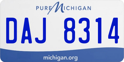 MI license plate DAJ8314