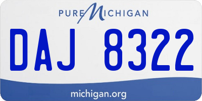 MI license plate DAJ8322