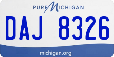 MI license plate DAJ8326