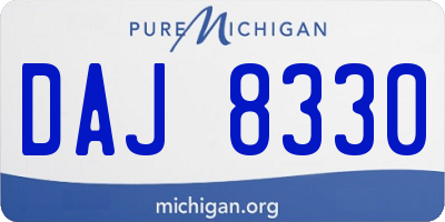 MI license plate DAJ8330