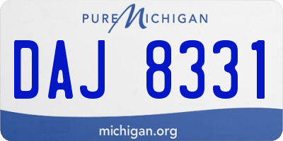 MI license plate DAJ8331