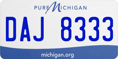 MI license plate DAJ8333