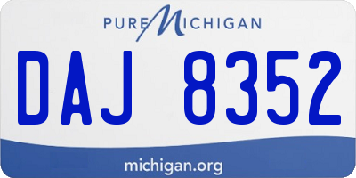 MI license plate DAJ8352
