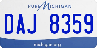 MI license plate DAJ8359