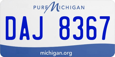 MI license plate DAJ8367