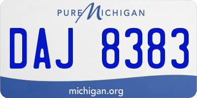 MI license plate DAJ8383