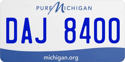 MI license plate DAJ8400