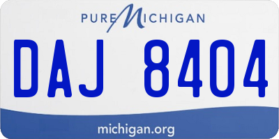 MI license plate DAJ8404