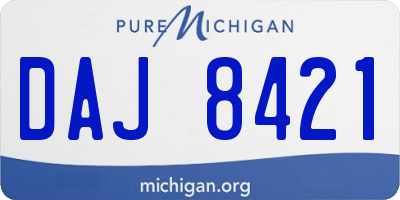 MI license plate DAJ8421