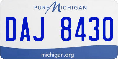 MI license plate DAJ8430