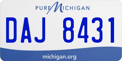 MI license plate DAJ8431