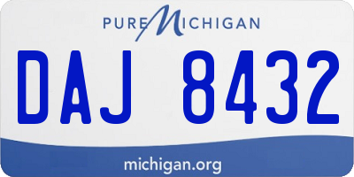 MI license plate DAJ8432