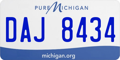 MI license plate DAJ8434
