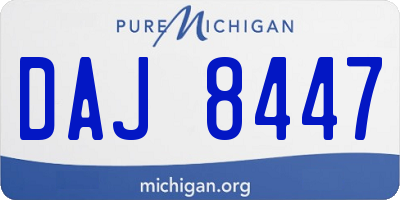 MI license plate DAJ8447