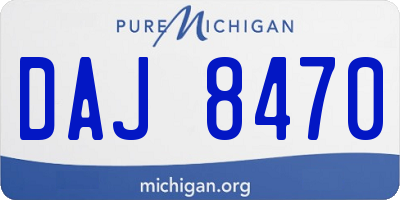 MI license plate DAJ8470