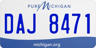 MI license plate DAJ8471