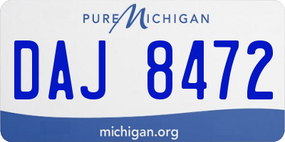 MI license plate DAJ8472