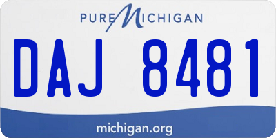 MI license plate DAJ8481