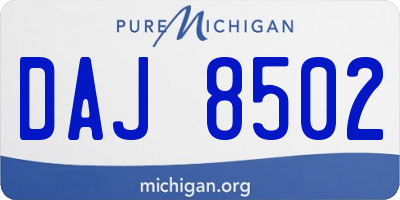 MI license plate DAJ8502