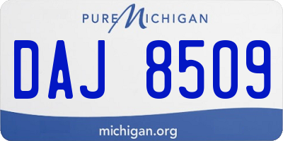 MI license plate DAJ8509
