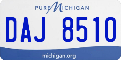 MI license plate DAJ8510