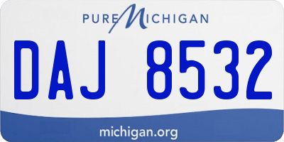 MI license plate DAJ8532
