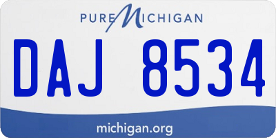 MI license plate DAJ8534