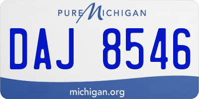 MI license plate DAJ8546