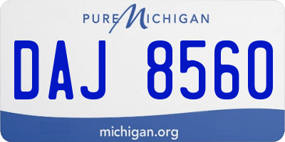 MI license plate DAJ8560