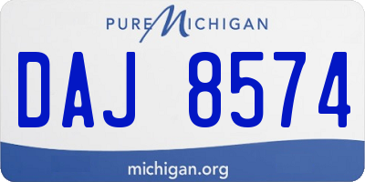 MI license plate DAJ8574