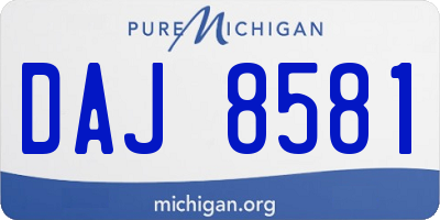 MI license plate DAJ8581