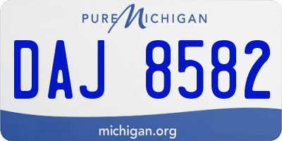 MI license plate DAJ8582