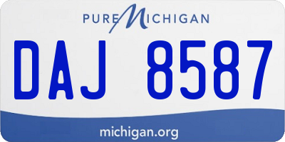 MI license plate DAJ8587