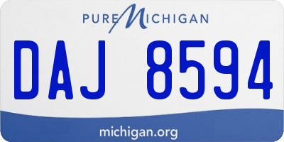 MI license plate DAJ8594