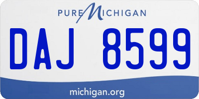 MI license plate DAJ8599