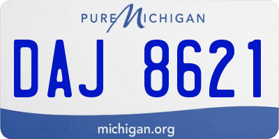 MI license plate DAJ8621