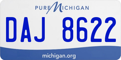 MI license plate DAJ8622